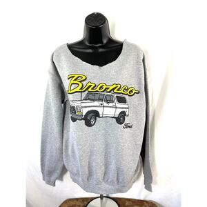 Ford Bronco Sweatshirt Gray Graphic Crewneck L